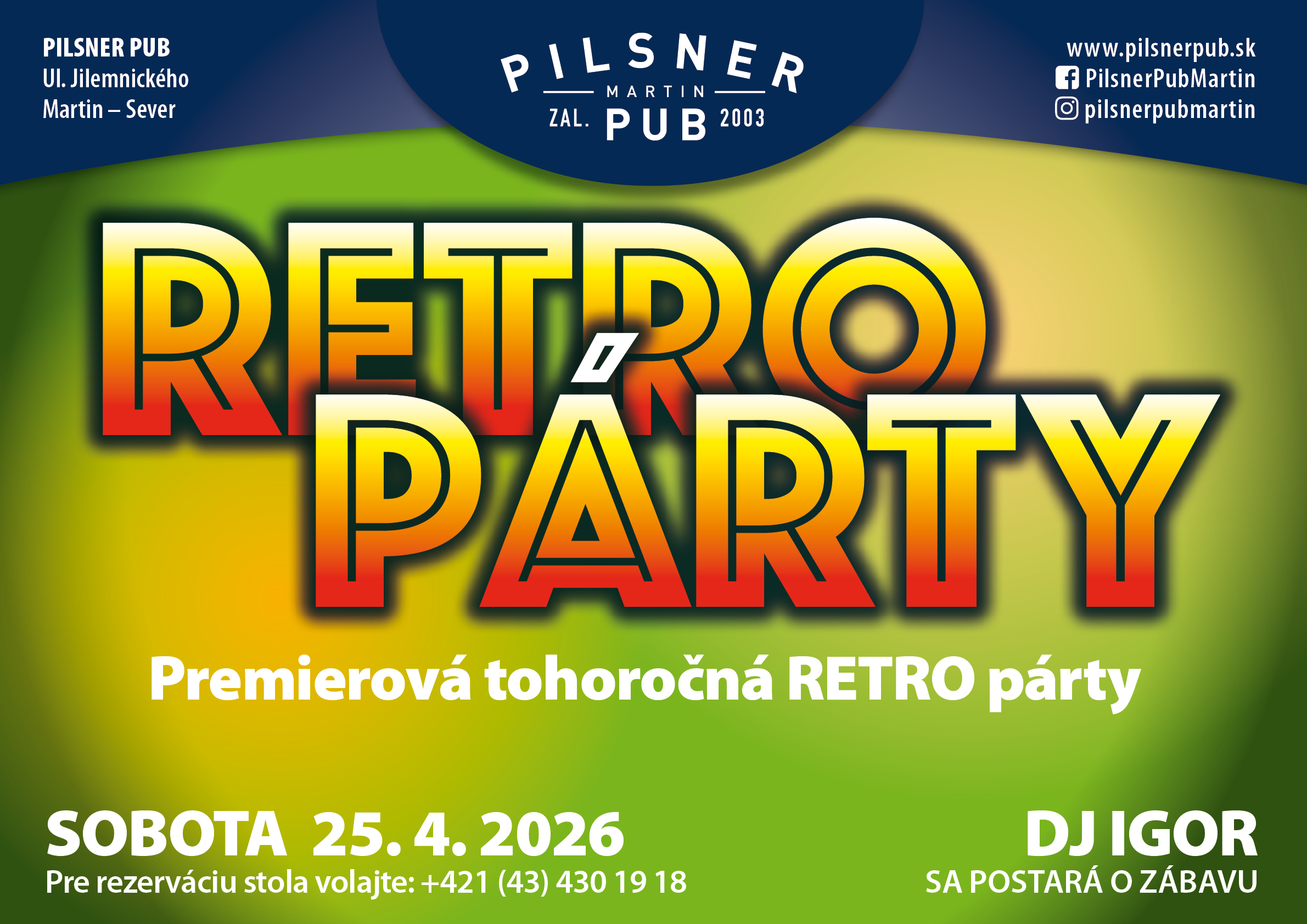 Retro párty v Pilsneri – 25. 04. 2026